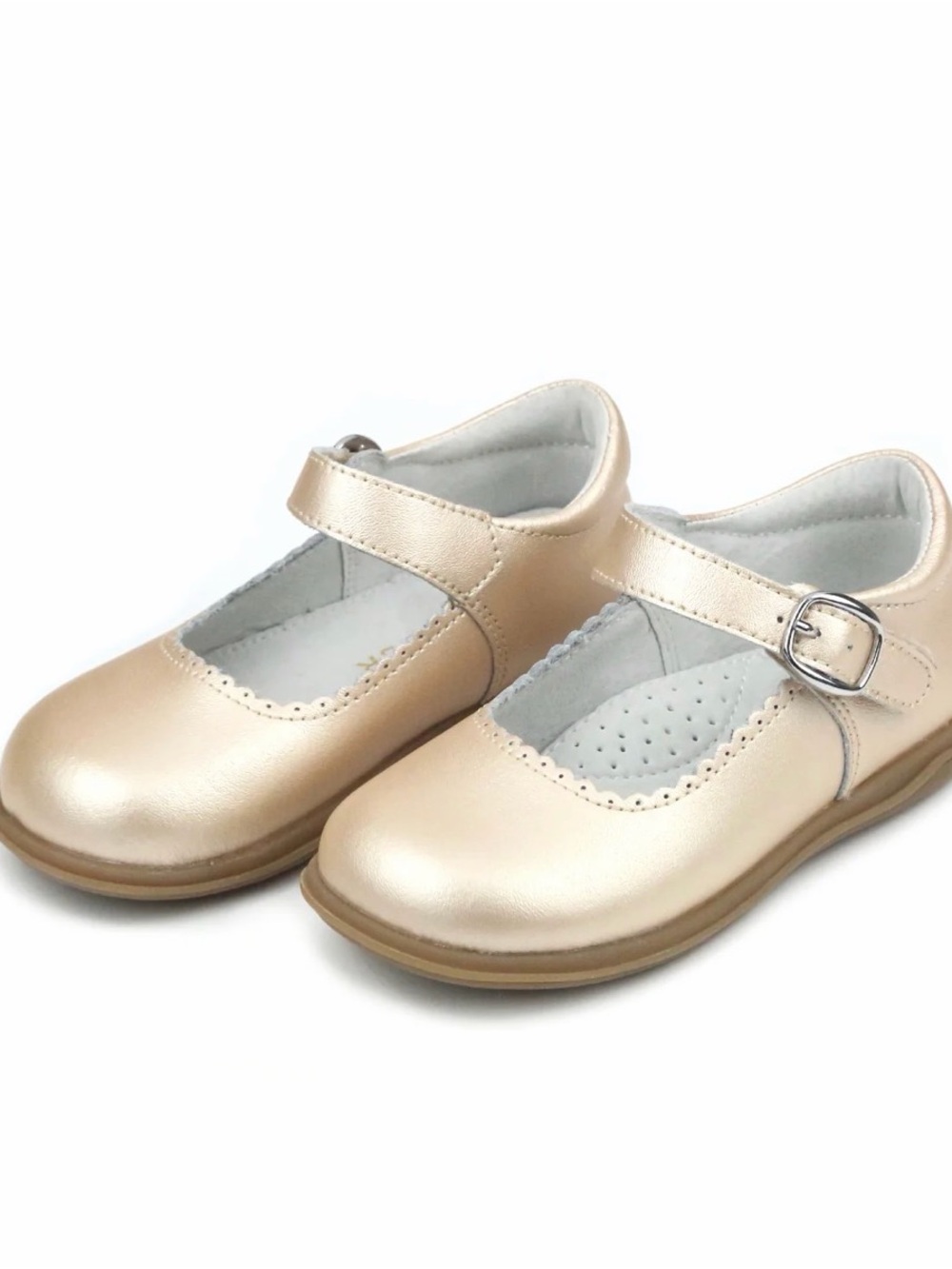 L’Amour Chloe Classic Scalloped Leather Mary Jane Shoes Toddler 8